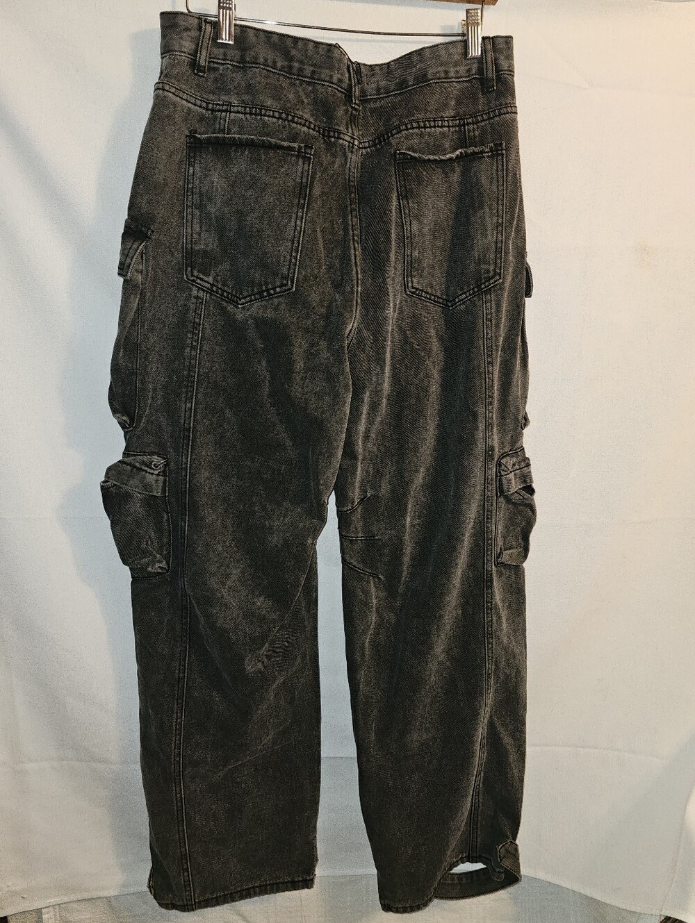 Ombre Multi Pocket Wide Leg Cargo Jeans By Micas Size XL - Picture 8 of 15